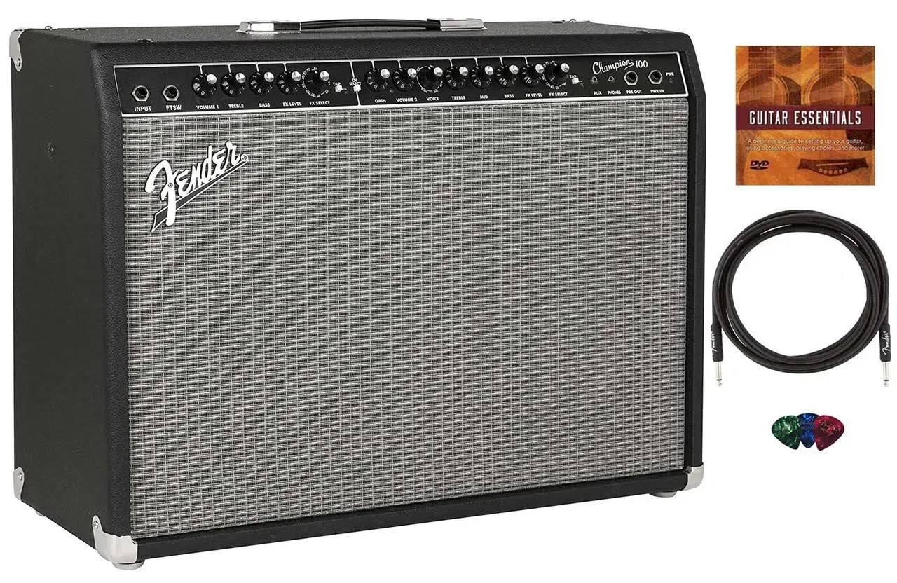 Fender Champion 100 2x12-Inch Guitar Combo Amplifier w/ Instrument Cable