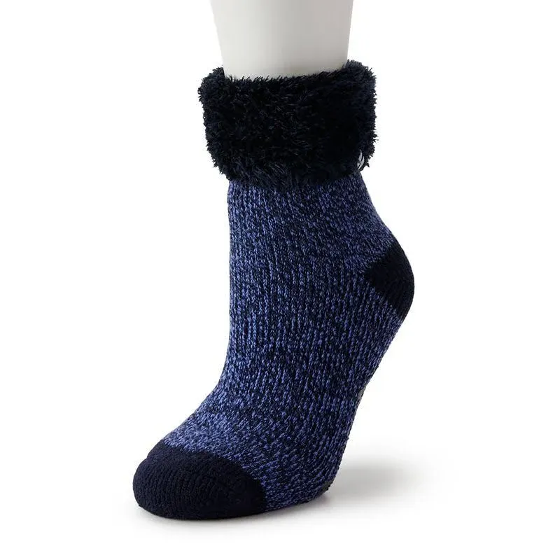 Heat Holders Women's Lily Twist Lounge Socks - Navy - Size 5-9