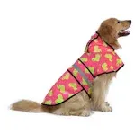 HDE Dog Raincoat Hooded Slicker Poncho for Small to X-Large Dogs and Puppies Pink Ducks - XL