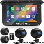 Weuaste Portable Wireless Apple Carplay for Motorcycle, 1080P Dual Motorcycle...