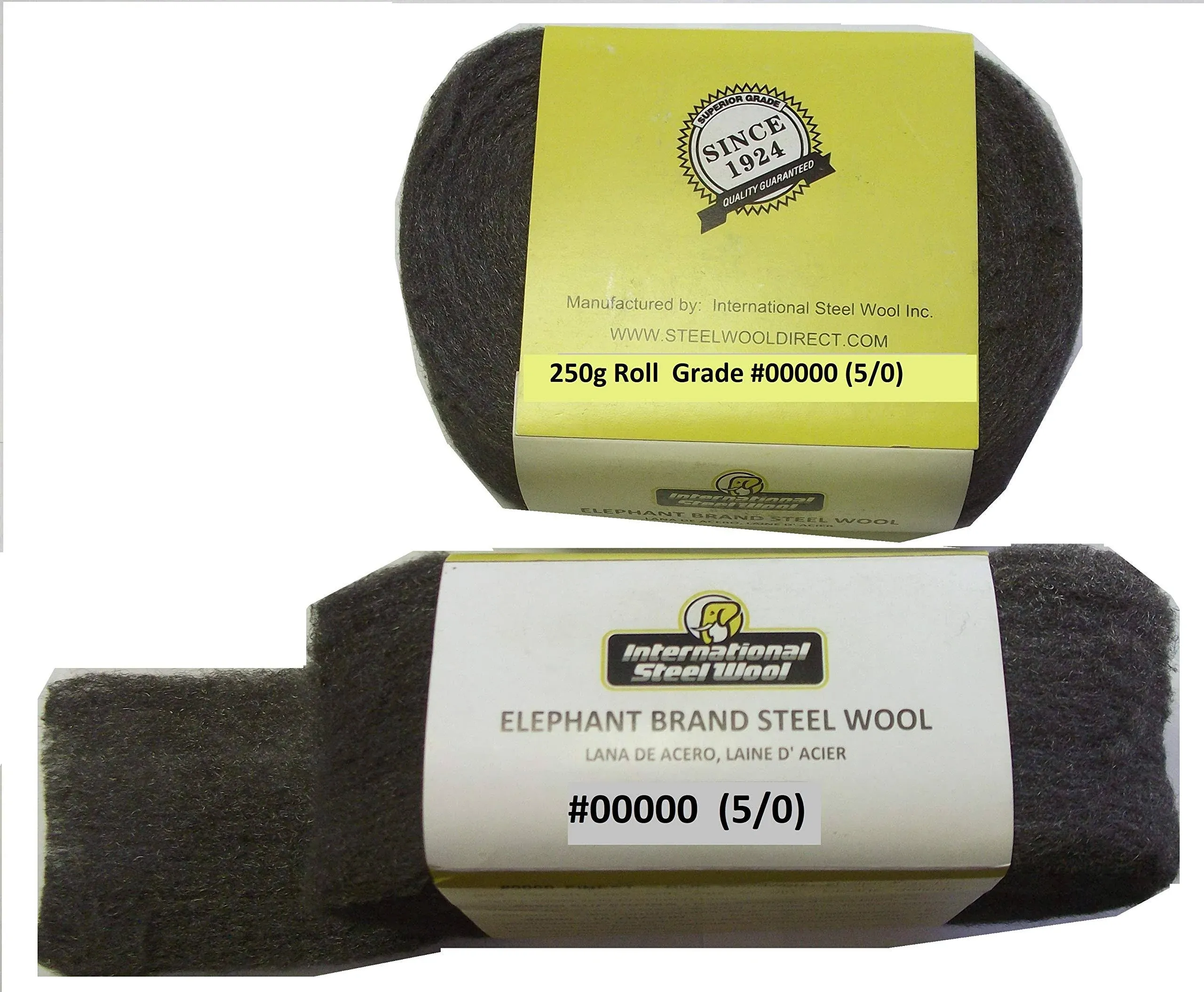 Elephant Brand #0000 Steel Wool, Professional Grade: 250g Project Roll