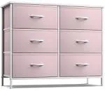 Sorbus Dresser with 6 Drawers - Furniture Storage Tower Unit for Bedroom, Hallway, Closet, Office Organization - Steel Frame, Wood Top, Easy Pull