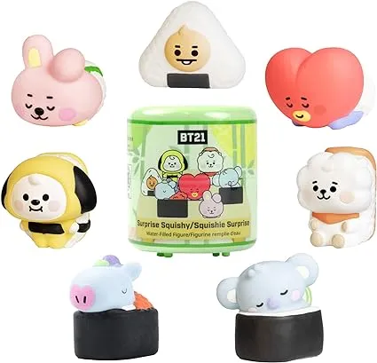 Hamee LINE Friends BT21 Cute Water Filled Squishy (Series 2 - Sushi) [Box Mini Fidget Stuffers Baby Birthday Gift Bag, Party Favors, Basket Filler, Stress Relief Toy] - 1 Pc. (Mystery - Blind Capsule)