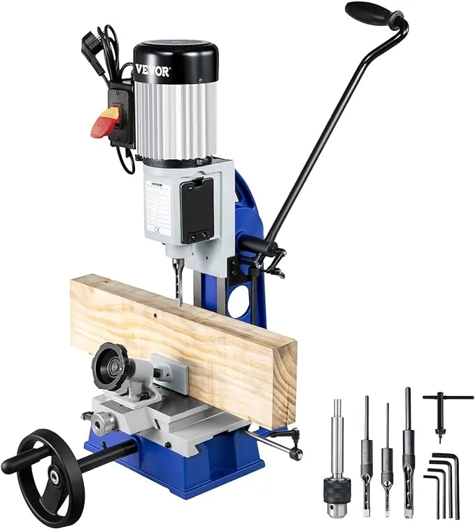 VEVOR WoodWorking Mortise Machine 3/4 HP 3400RPM Powermatic Mortiser with Chisel Bit Sets