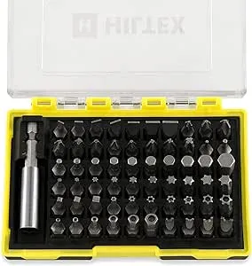 Hiltex 10060 Security Bit Set with Magnetic Extension Adapter, 61 Piece | 1/4-Inch Hex Shank | CR-V Steel