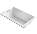 Underscore 60 in. x 36 in. Rectangular Soaking Bathtub with Reversible Drain in White