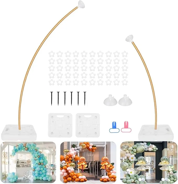 Balloon Arch Kit (8.2FT & 5FT) Bending Shape with Independent Water Fill Base, Half Balloon Arch Frame and Column Stand for Weddings, Baby Showers and Birthday Parties Backdrop Decoration