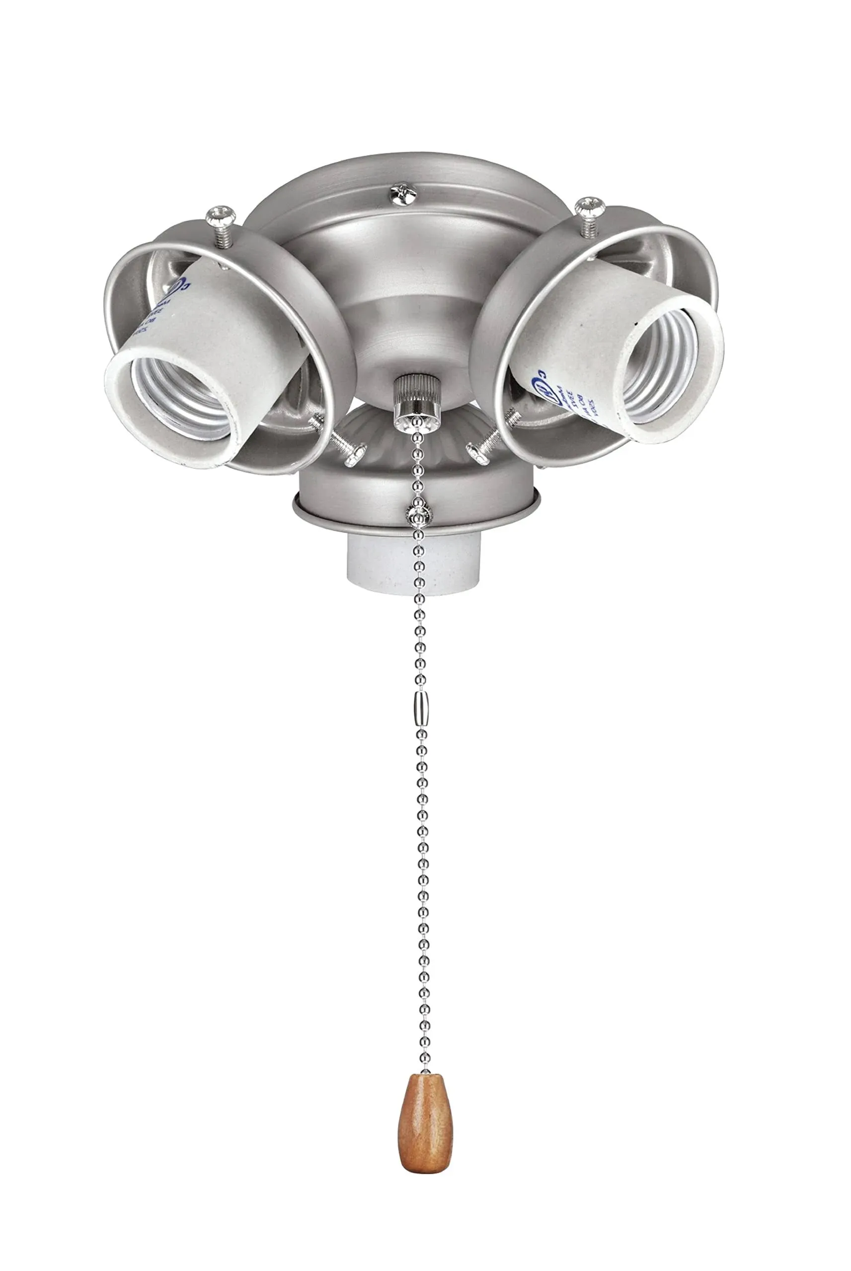 Aspen Creative 22002-11 Ceiling Fan Fitter Light Kit with Pull Chain, White