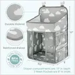 Maliton Hanging Diaper Caddy Organizer Gray Cloud