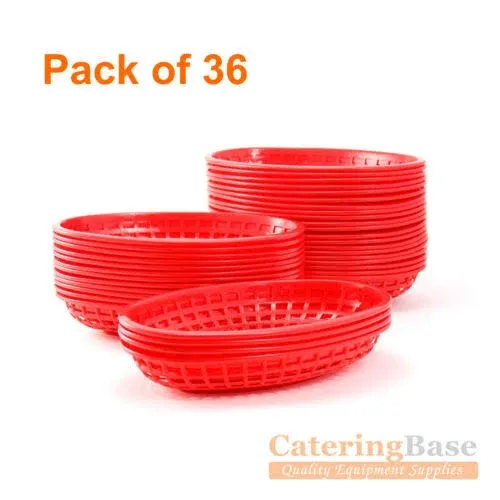 Retro Style Red Fast Food Basket 6 Pk And Black Checkered Deli Liner 60 Pk Combo