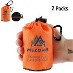 Emergency Sleeping Bag Survival Bivy Sack Use as Emergency Blanket Orange-2P