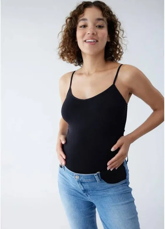 "Women's Maternity Seamless Cami In Black"