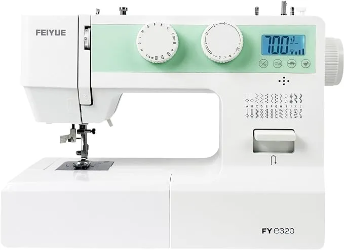 FEIYUE FYe320 Full Size Sewing Machine with Foot Pedal, LCD Display, Adjustab...