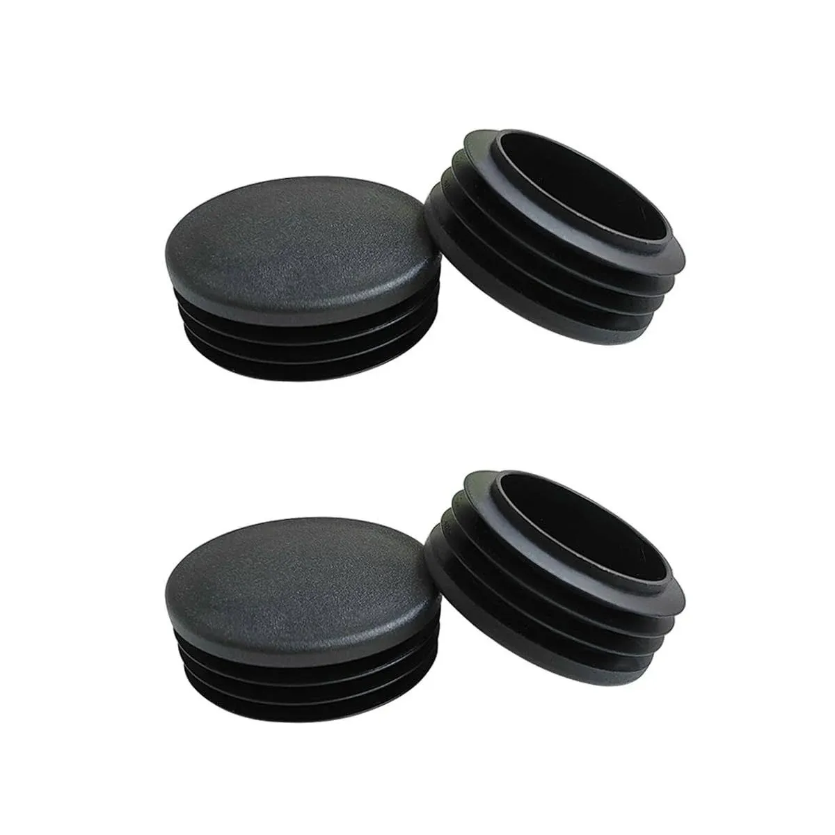 4 Pcs 38mm (1.5 Inch) Round Plastic Plug,Round Tubing Black Plastic Plug，Pipe Tubing End Cap for Round Tube Furniture Finishing Plug