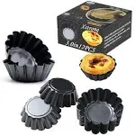 Xstronq Egg Tart Molds 12pcs Tart Pan, Mini Carbon Steel Non Stick Tart Pans, Tart Molds for Baking (3 inch)