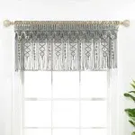 Boho Macrame Textured Cotton Valance - Gray / 50"W x 20"L