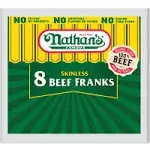 Nathans Famous Franks, Beef, Skinless - 8 franks, 14 oz