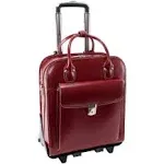 McKlein LA GRANGE W Series Laptop Rolling Briefcase, Brown Genuine Leather (96494)