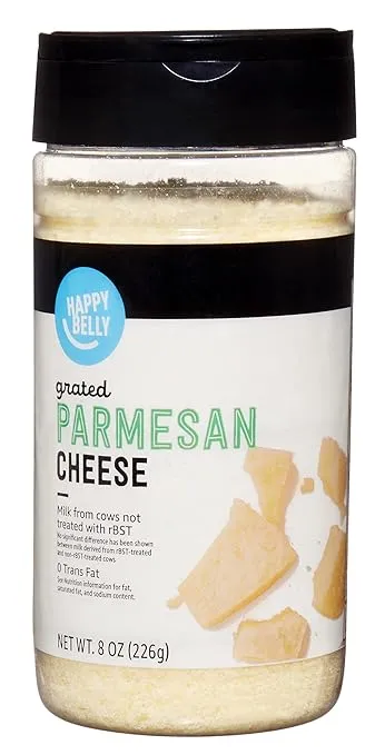 Amazon Brand, Happy Belly Grated Parmesan Cheese Shaker, 8 Oz