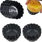 12pcs Xstronq Non Stick Mini Tart Pans, 2.6 inch Baking Tart Molds