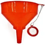 8" Plastic Brewing Cooking Oil Funnel with Attached Screen Reusable Mesh Filter Strainer