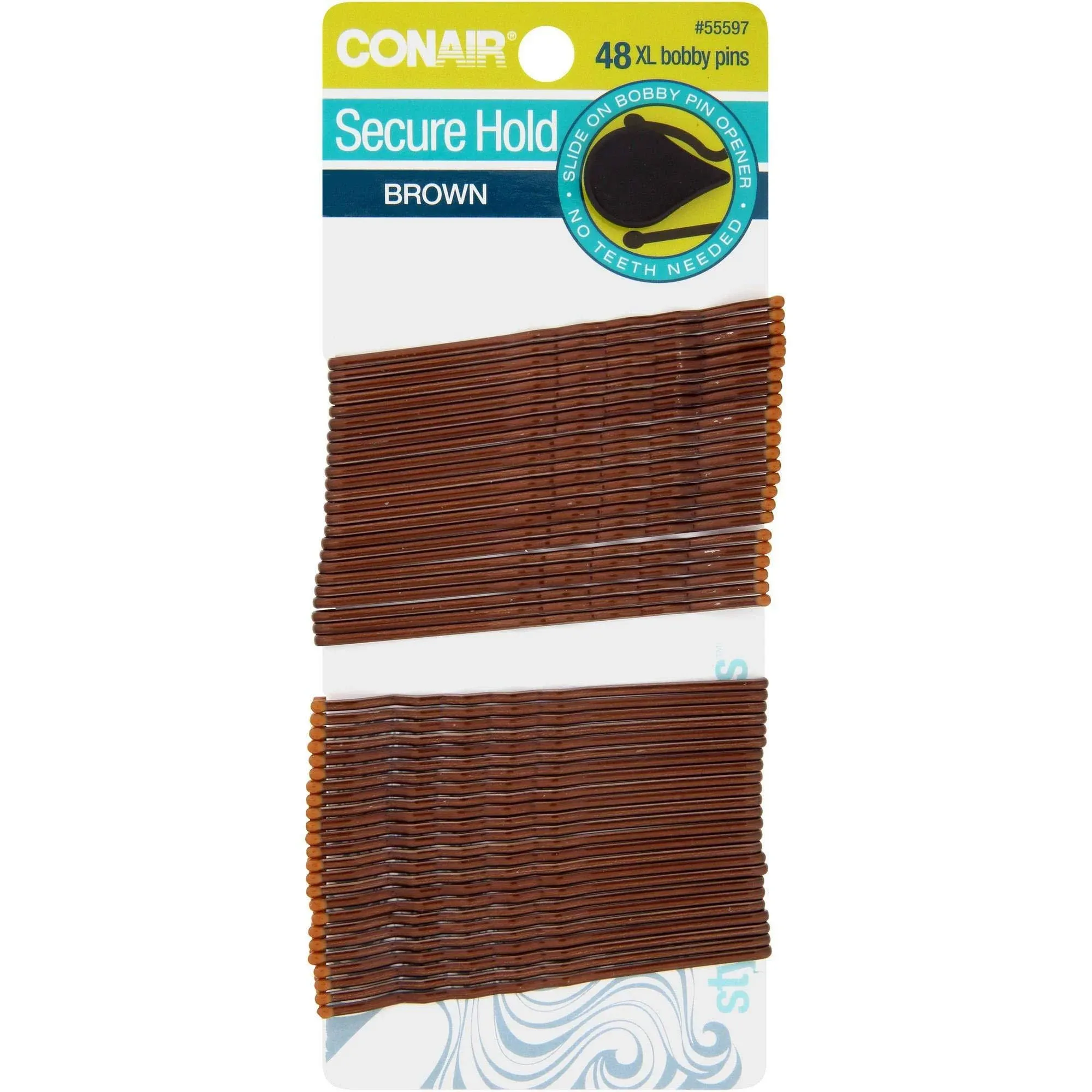 Conair 48 Piece Bobby Pins Extra Long Brown, 4 Oz