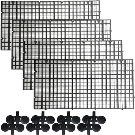 TIHOOD 4pcs Aquarium Divider Tray Plastic Grid Aquarium Egg Crate Light Diffuser ...