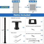 Muzata Black Stair Cable Railing Post 36"x2"x2" for 25-35 Degrees Stair Surface Mount T304 Stainless Steel Cable Railing System Kit Indoor Outdoor with Paper User Guide PS01 BA4S