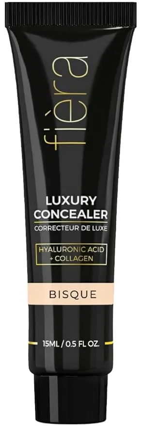 Fièra Luxury Concealer with Anti-Aging - All Day Coverage for Dark Circles, Fine Lines, Wrinkles & Spots - Bisque, 0.5 Ounce