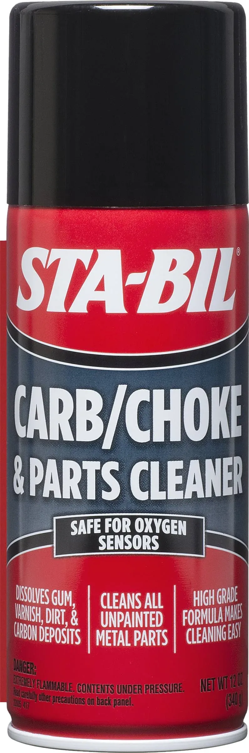 STA-BIL Carb/Choke & Parts Cleaner - Safe For Oxygen Sensors - Dissolves Gum, Varnish, Dirt, & Carbon Deposits - Cleans unpainted Metal Parts - High Grade Formula, 12.5 oz (22005)