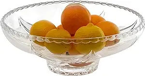 Amlong Crystal Lead Free Crystal Fruit Bowl, 12.5 inch Diameter