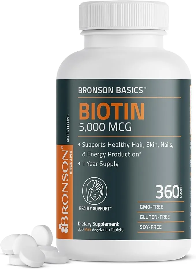 Biotin 5,000 MCG, 360 Tablets