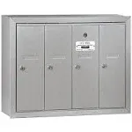 Salsbury Industries 3504ASU Surface Mounted Vertical Mailbox with 4 Doors and USPS Access Aluminum