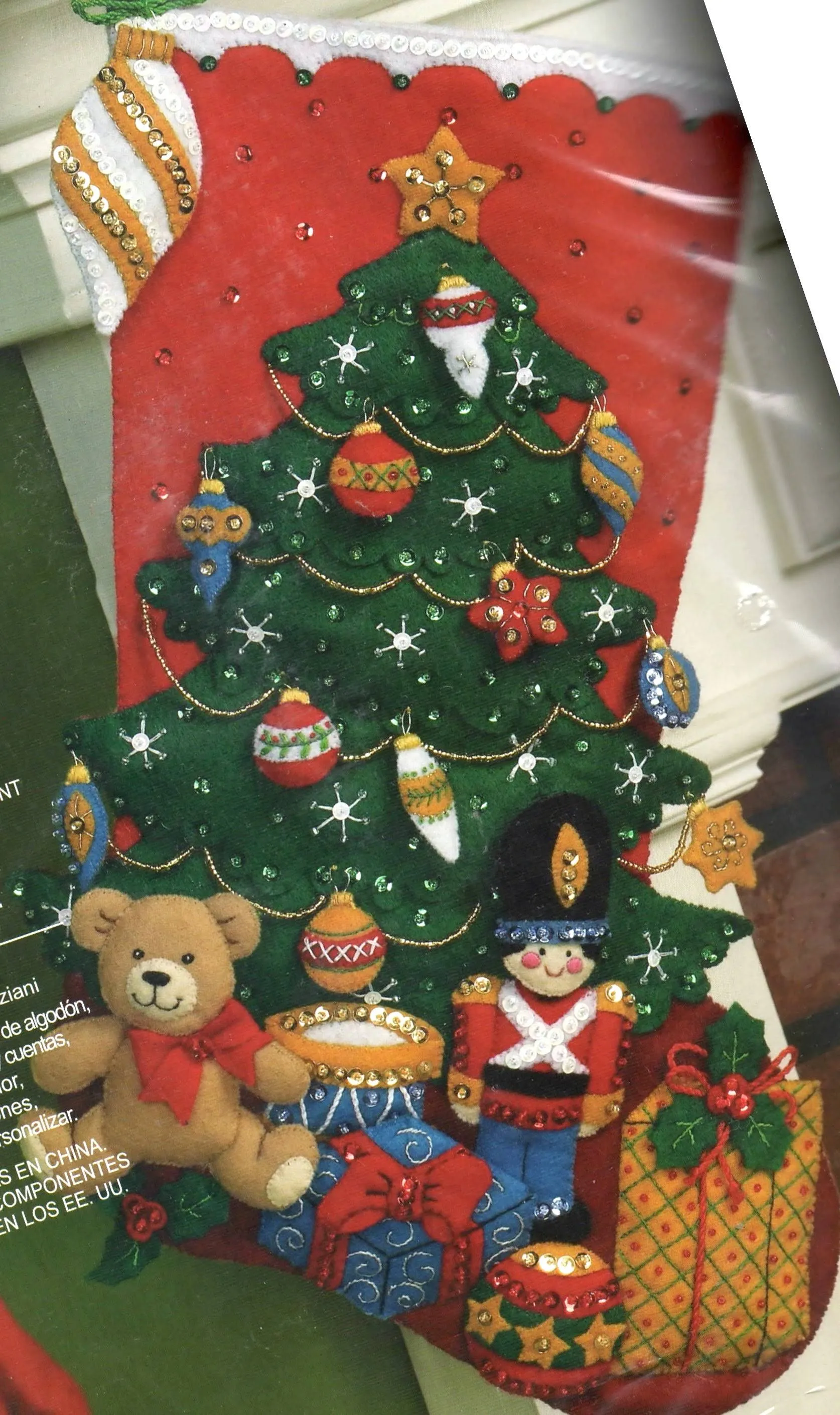 Bucilla Felt Stocking Applique Kit 18&#034; Long Under the Tree 86303