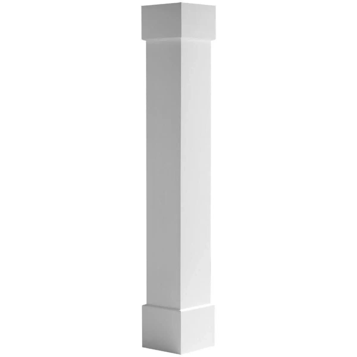 Ekena Millwork CC0807ENPCSCS 8"W x 7'H Premium Square Non-Tapered Smooth PVC Endura-Craft Column Wrap Kit, Standard Capital & Base