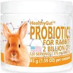 HealthyGut Probiotics for Rabbits Dietary Supplement, All-Natural Digestive System Formula (120 Servings)