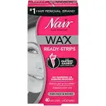 Nair Wax Ready-Strips Hair Remover for Face and Bikini - 40 count