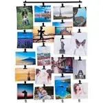 You Have Space Hanging Picture Display Photo Holder with 4 Metal Cable Strings and 20 Magnetic Clips Metal Black