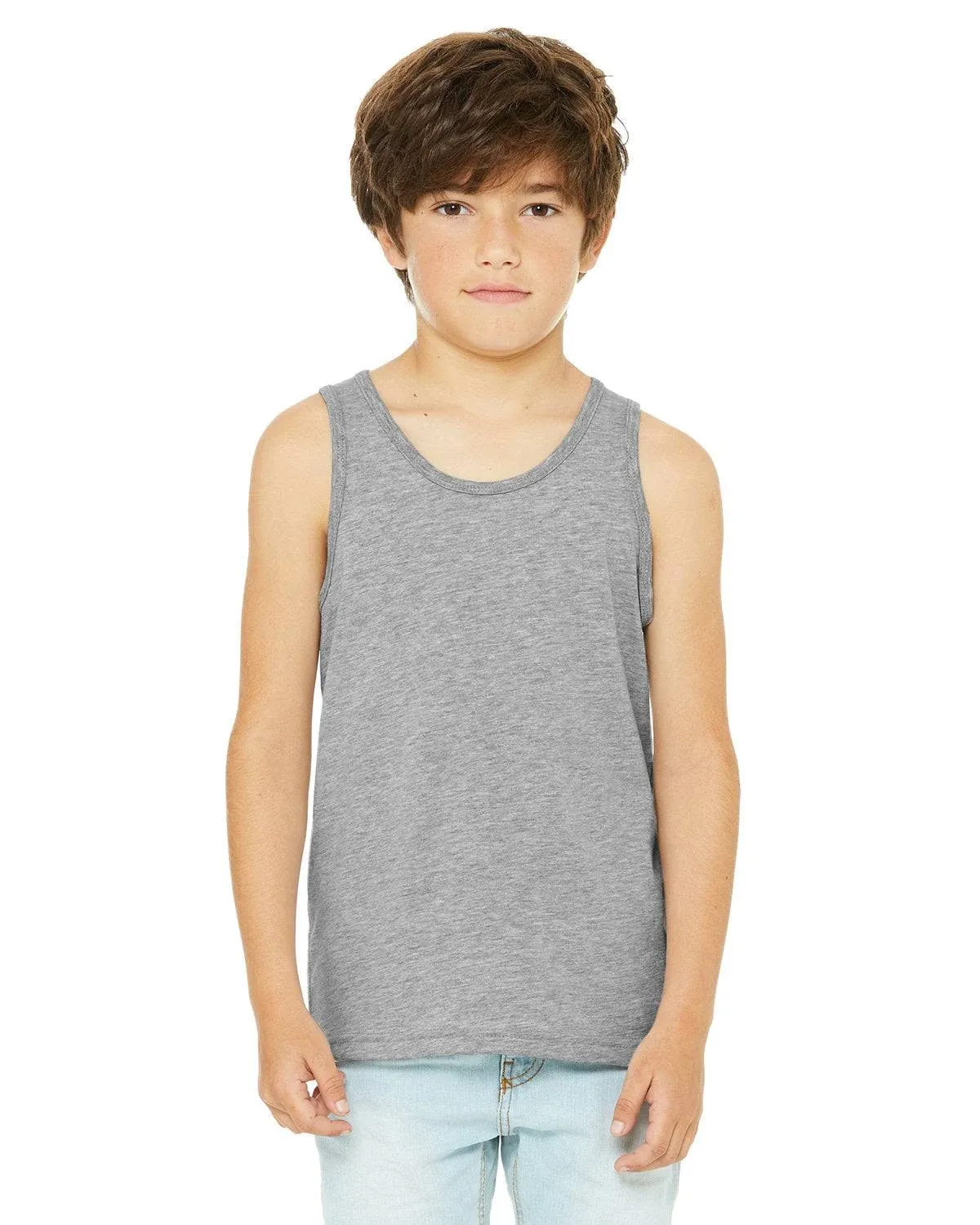 Bella + Canvas 3480Y Youth Jersey Tank - White - M