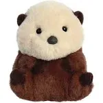 Aurora® Round Rolly Pet™ Smiles Sea Otter™ Stuffed Animal - Adorable Companions - On-The-Go Fun - Brown 5 Inches