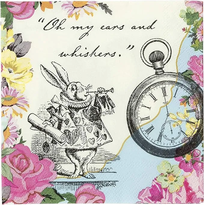 Alice In Wonderland Paper Napkins | Floral Wonderland Mad Hatters Tea Party x20