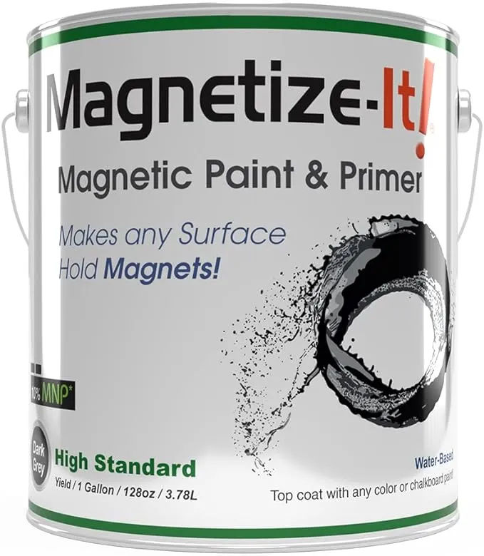 Magnetize-It! Magnetic Paint & Primer (Water Based) - High Standard 1 Gallon, Mihyd-2278, Black