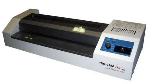 Akiles APLP330 Model ProLam Plus 330 Dual Heat System Laminator, 13" (330 mm) Throat Capacity, 23"/min Max Laminating Speed, 10 mil Max Pouch Thickness, 1mm Max Laminating Thickness