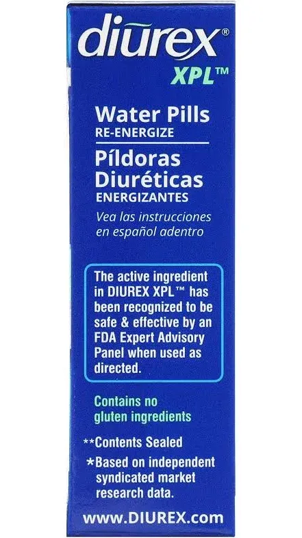 Diurex XPL Re-energizing Water Pills - Relieve Bloating & Fatigue - 22 Count