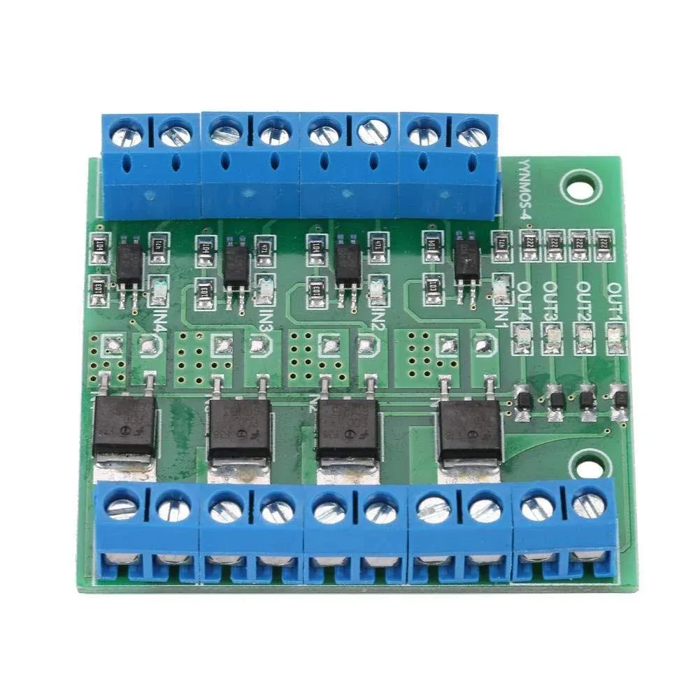 MOS FET PWM 3-20V to 3.7-27VDC 10A 4-Channel Driver Module PLC Amplifier Circuit Board