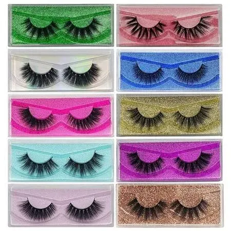 False Eyelashes Mikiwi 10 Pack Lahes, 12-20mm Wholesale 5D Fake Mink Lashes ...