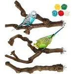 3 Packs Parrot Wood PerchNatural Parrot Perch Bird Stand Pole Wild Grape Stic...