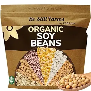 Organic Soybeans Bulk (4.8 lb) - Soy Beans Dry by Be Still Farms - aka Soya Nuts Great for Edamame, Soy Milk, Tofu - High in Protein Fiber | USA Grown | USDA Certified | Vegan | Non-GMO | Gluten Free