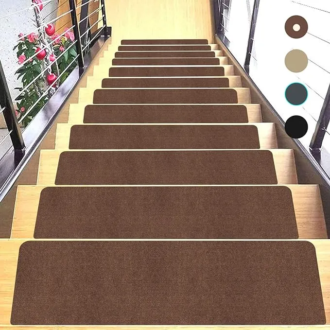 JAYFAN Stair Treads for Wooden Steps Indoor Stair Treads Rugs Anti Slip Carpet for Stairs Runner Non Slip Carpet Mat Rugs Kit for Elder