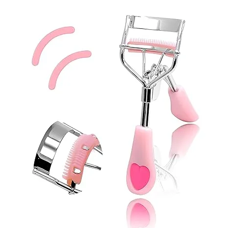 Micpang Eyelash Curler with Built in Comb Eye Lash Curler Lash Tool with Brush Mini Small Best Eyelash Curler with Lash Separator 2 Refill Pads